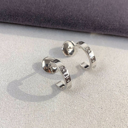 [CiCi]LOVE EARRINGS 2.65MM SILVER