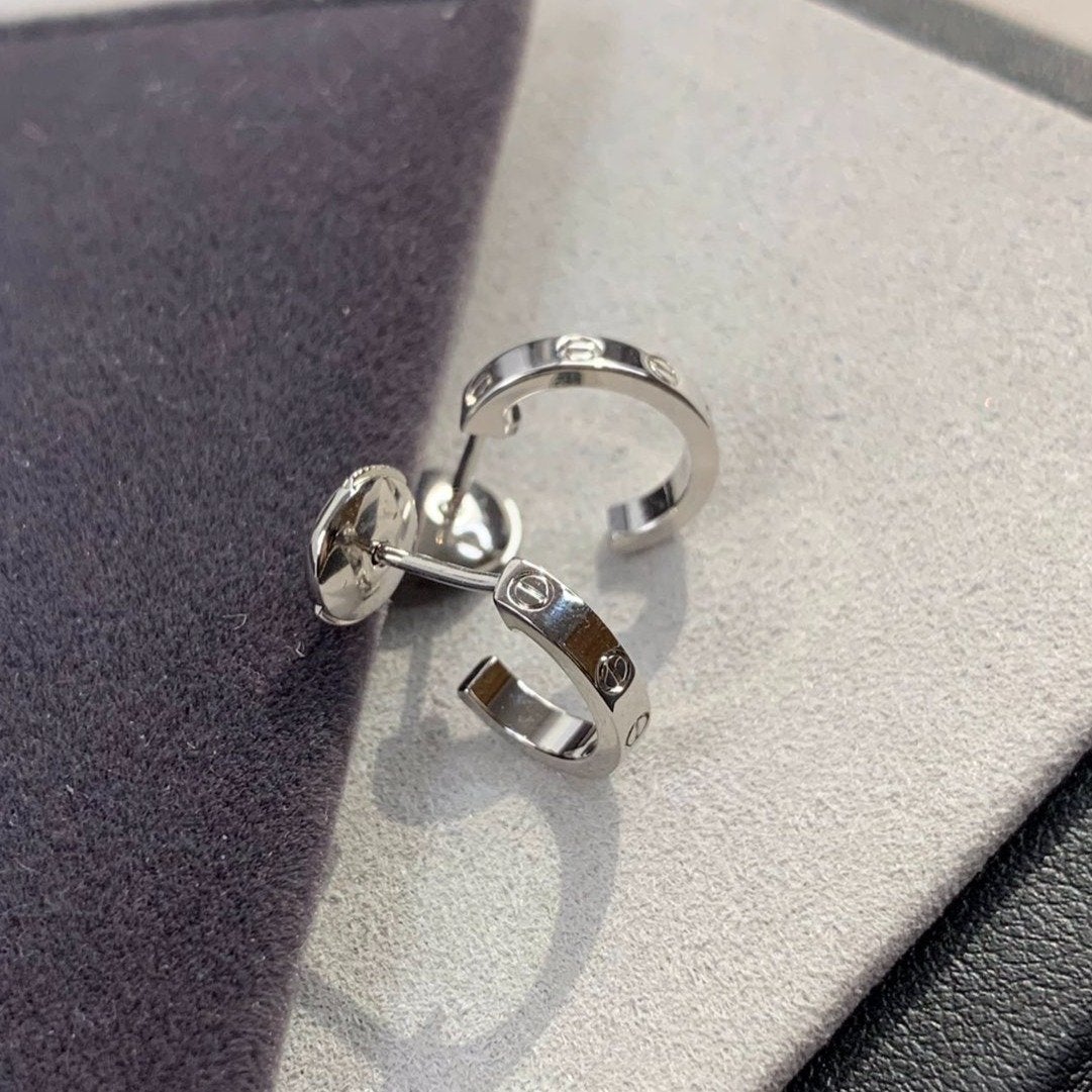 [CiCi]LOVE EARRINGS 2.65MM SILVER