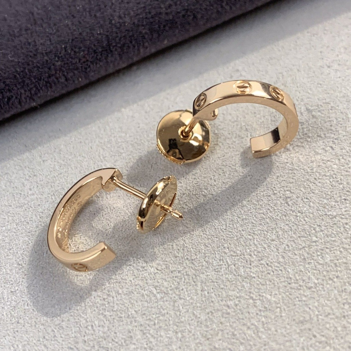 [CiCi]LOVE EARRINGS 2.65MM PINK GOLD
