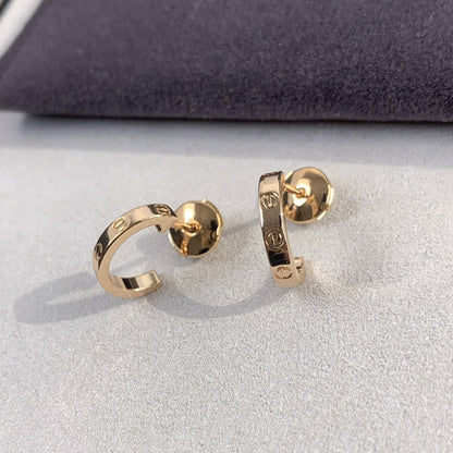 [CiCi]LOVE EARRINGS 2.65MM PINK GOLD