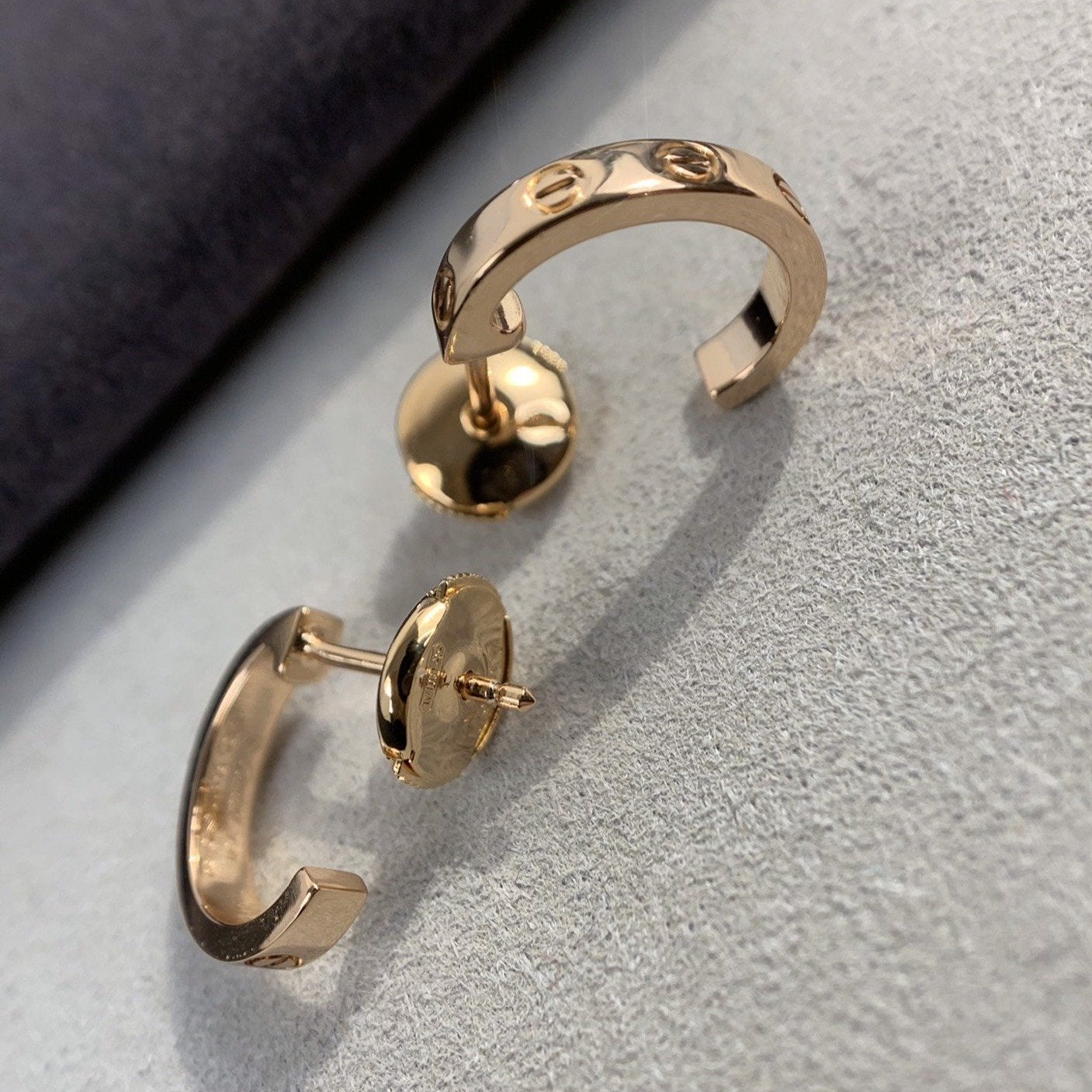 [CiCi]LOVE EARRINGS 2.65MM PINK GOLD