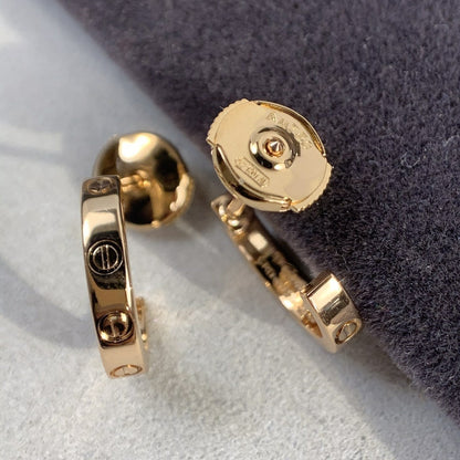 [CiCi]LOVE EARRINGS 2.65MM PINK GOLD