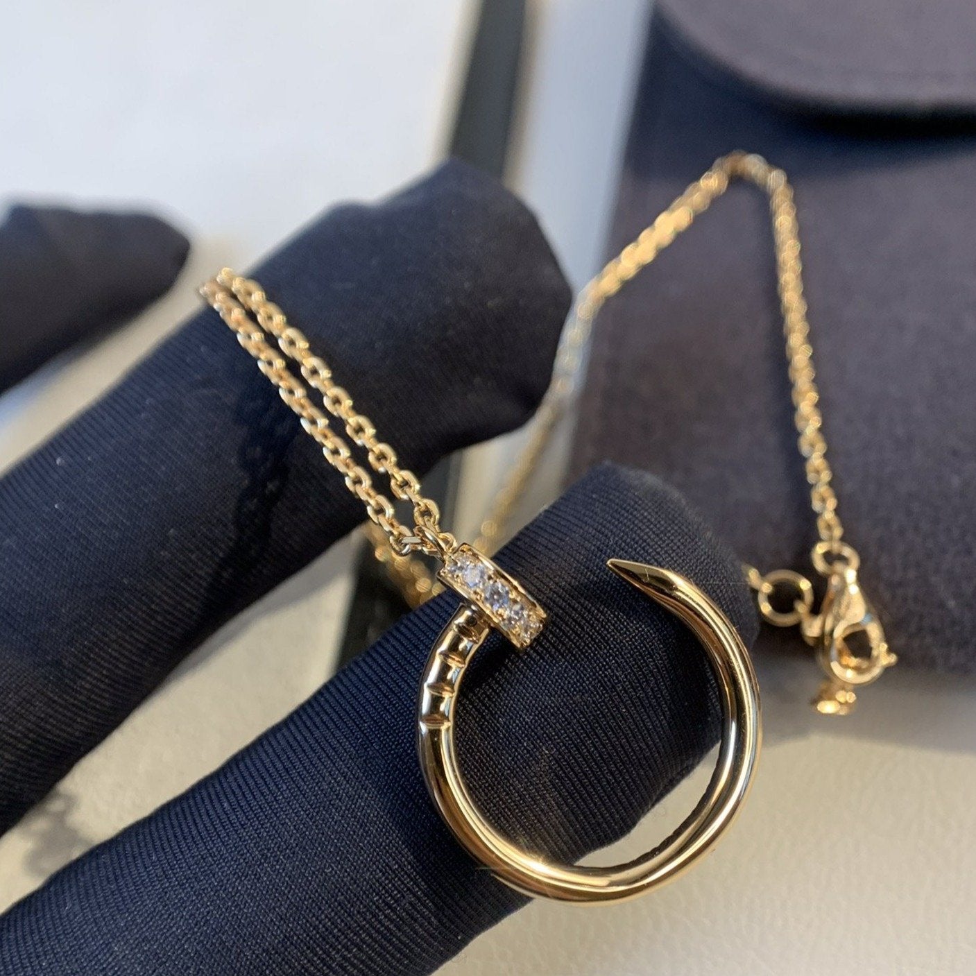 [CiCi]JUSTE NECKLACE PINK GOLD DIAMONDS