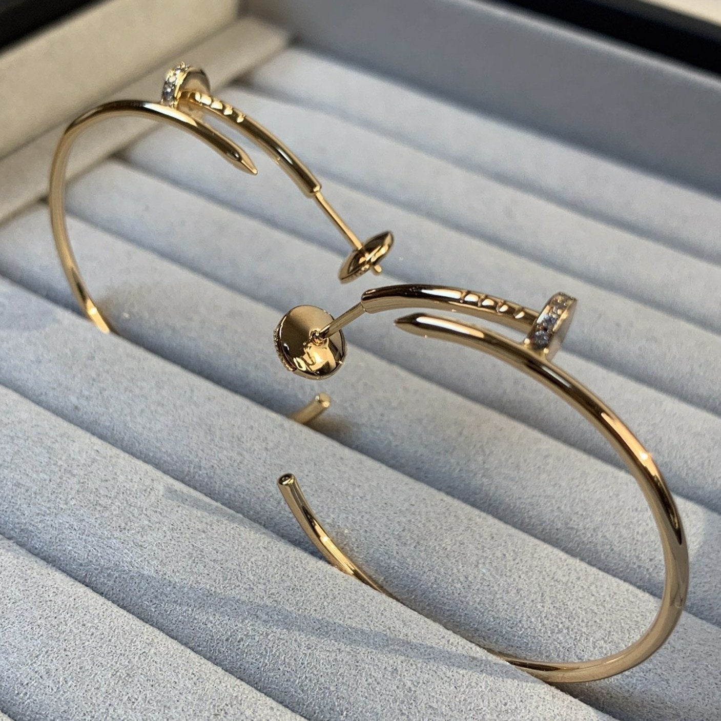[CiCi]JUSTE EARRINGS GOLD DIAMONDS 1.8MM