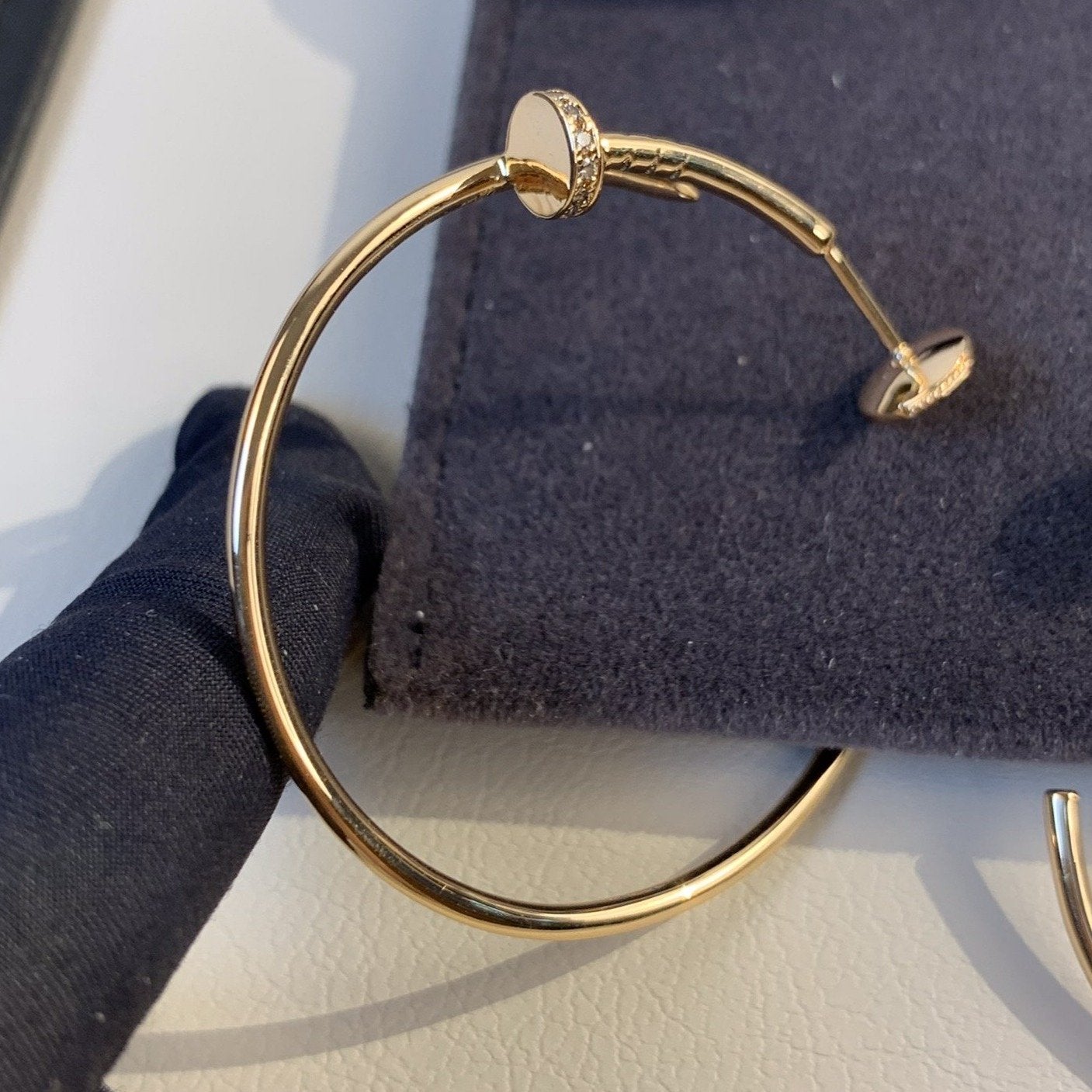 [CiCi]JUSTE EARRINGS GOLD DIAMONDS 1.8MM