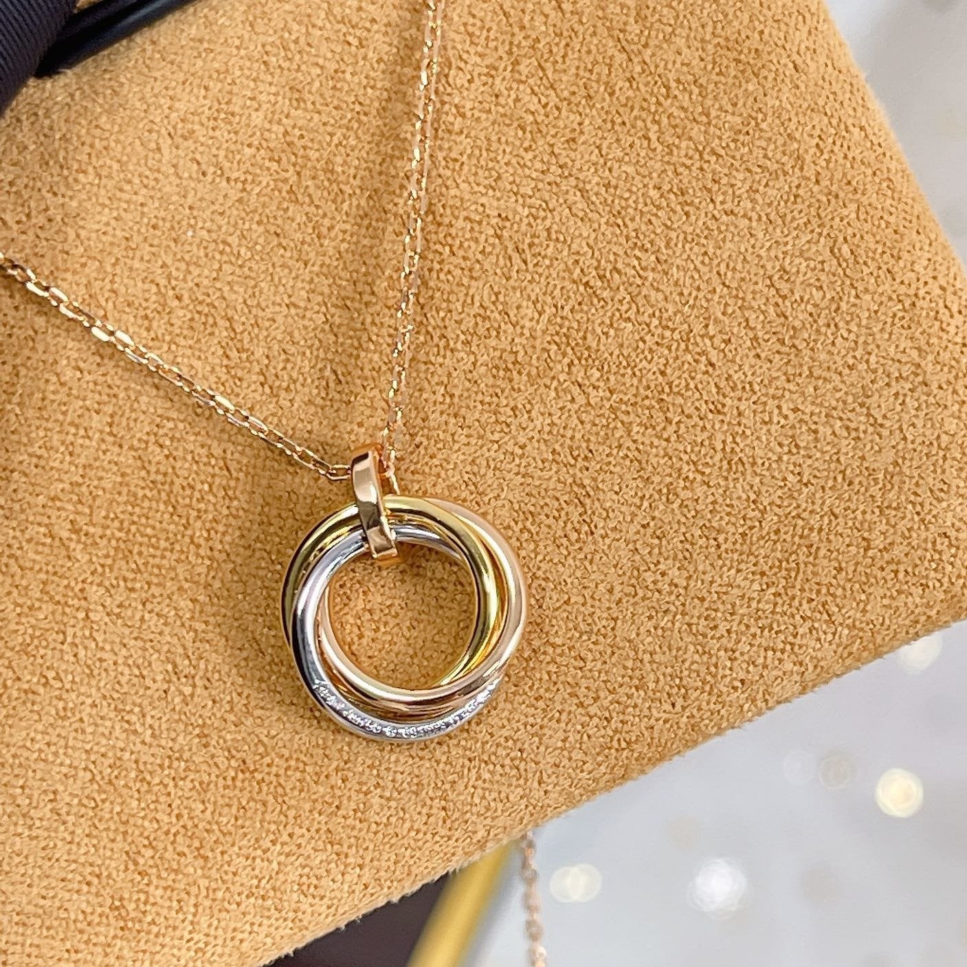 [CiCi]TRINITY NECKLACE SILVER GOLD PINK GOLD DIAMONDS