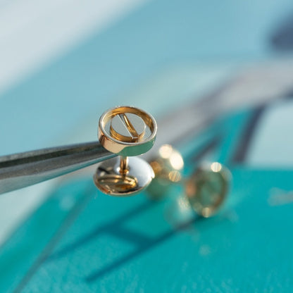 [CiCi]LOVE EARRINGS PINK GOLD 10MM