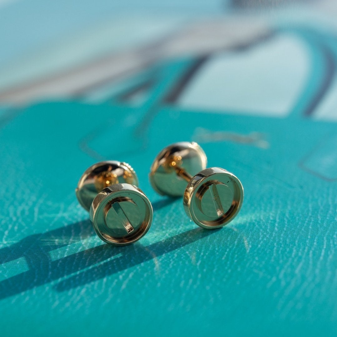 [CiCi]LOVE EARRINGS PINK GOLD 10MM