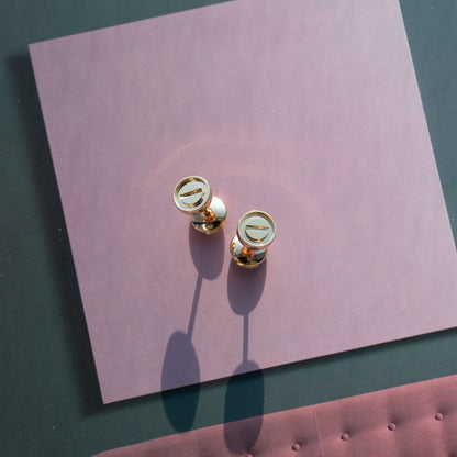 [CiCi]LOVE EARRINGS PINK GOLD 10MM