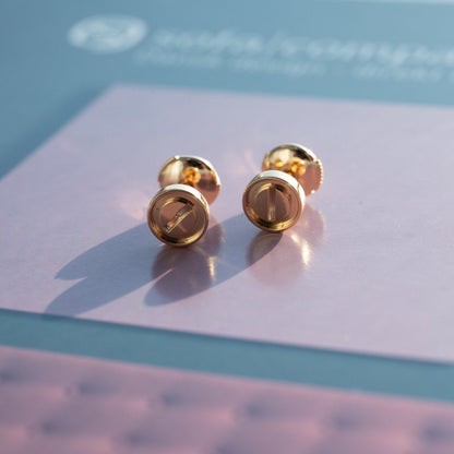 [CiCi]LOVE EARRINGS PINK GOLD 10MM