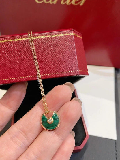 [CiCi]AMULETTE ROSE GOLD MALACHITE NECKLACE