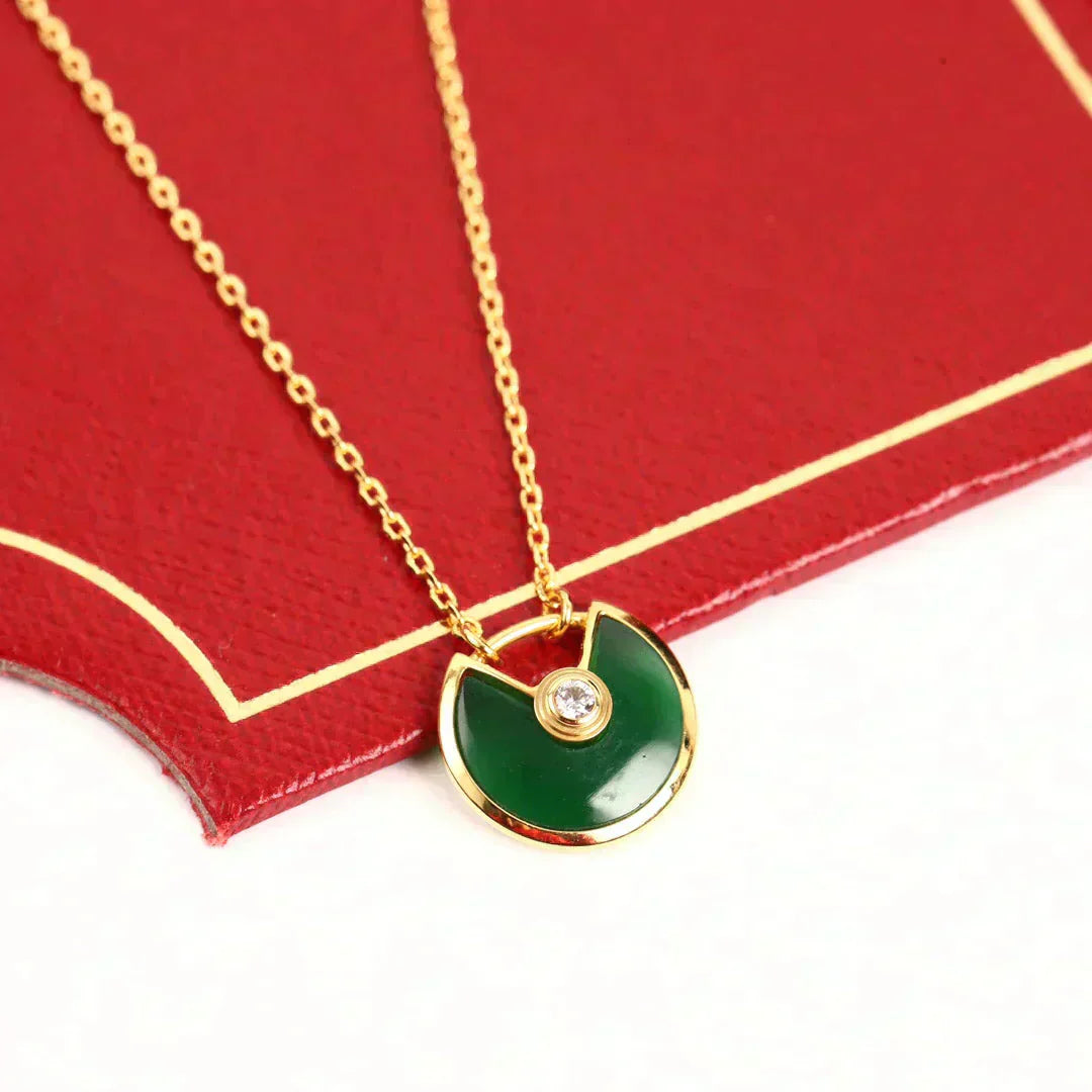 [CiCi]AMULETTE GOLD MALACHITE NECKLACE