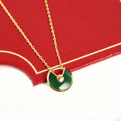 [CiCi]AMULETTE GOLD MALACHITE NECKLACE