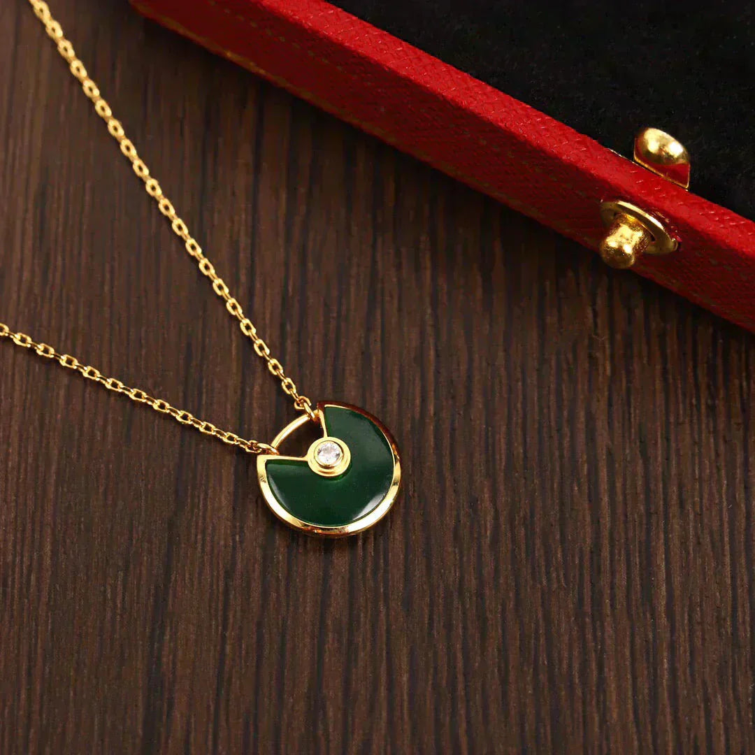[CiCi]AMULETTE GOLD MALACHITE NECKLACE