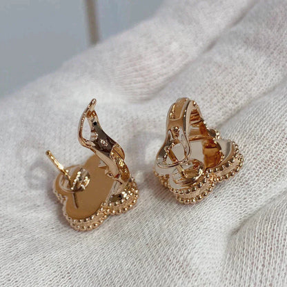 [CiCi]CLOVER MEDIUM 1 MOTIFS CARNELIAN  DIAMOND earrings