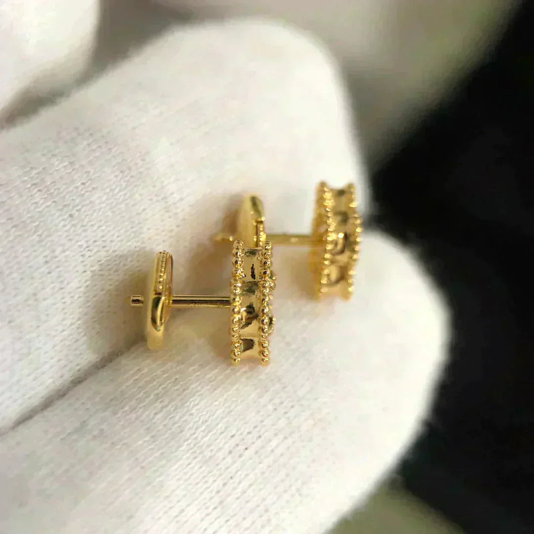 [CiCi]CLOVER MINI 9.5MM MALACHITE  EARRINGS