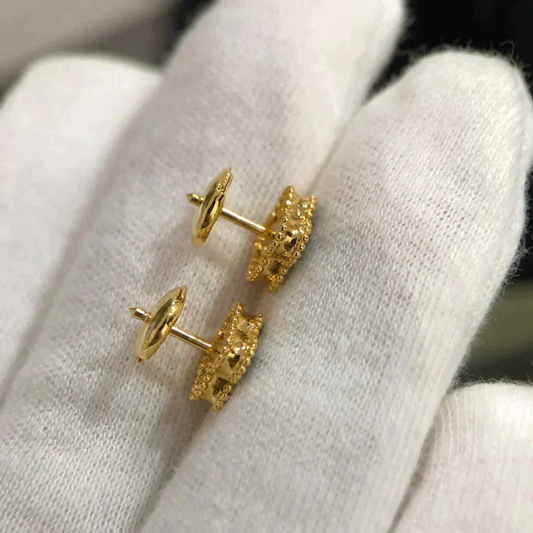 [CiCi]CLOVER MINI 9.5MM MALACHITE  EARRINGS