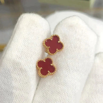 [CiCi]CLOVER MINI 9.5MM CARNELIAN EARRINGS