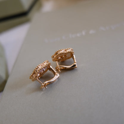 [CiCi]LUCKY PINK GOLD WHITE MOP EARRINGS