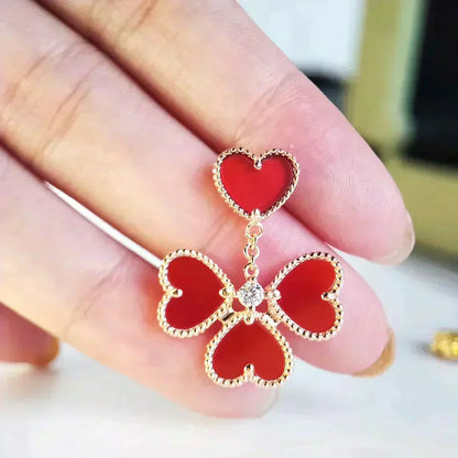 [CiCi]SWEET CLOVER CARNELIAN EARRINGS