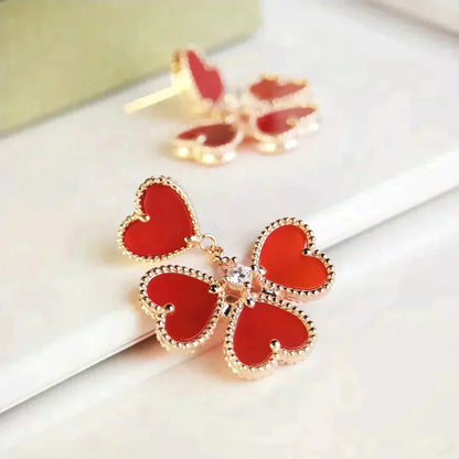 [CiCi]SWEET CLOVER CARNELIAN EARRINGS