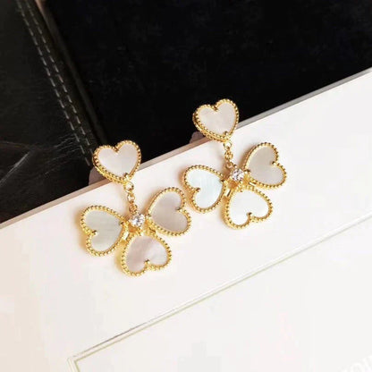 [CiCi]CLOVER SWEET WHITE MOP EARRINGS