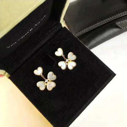 [CiCi]CLOVER SWEET WHITE MOP EARRINGS
