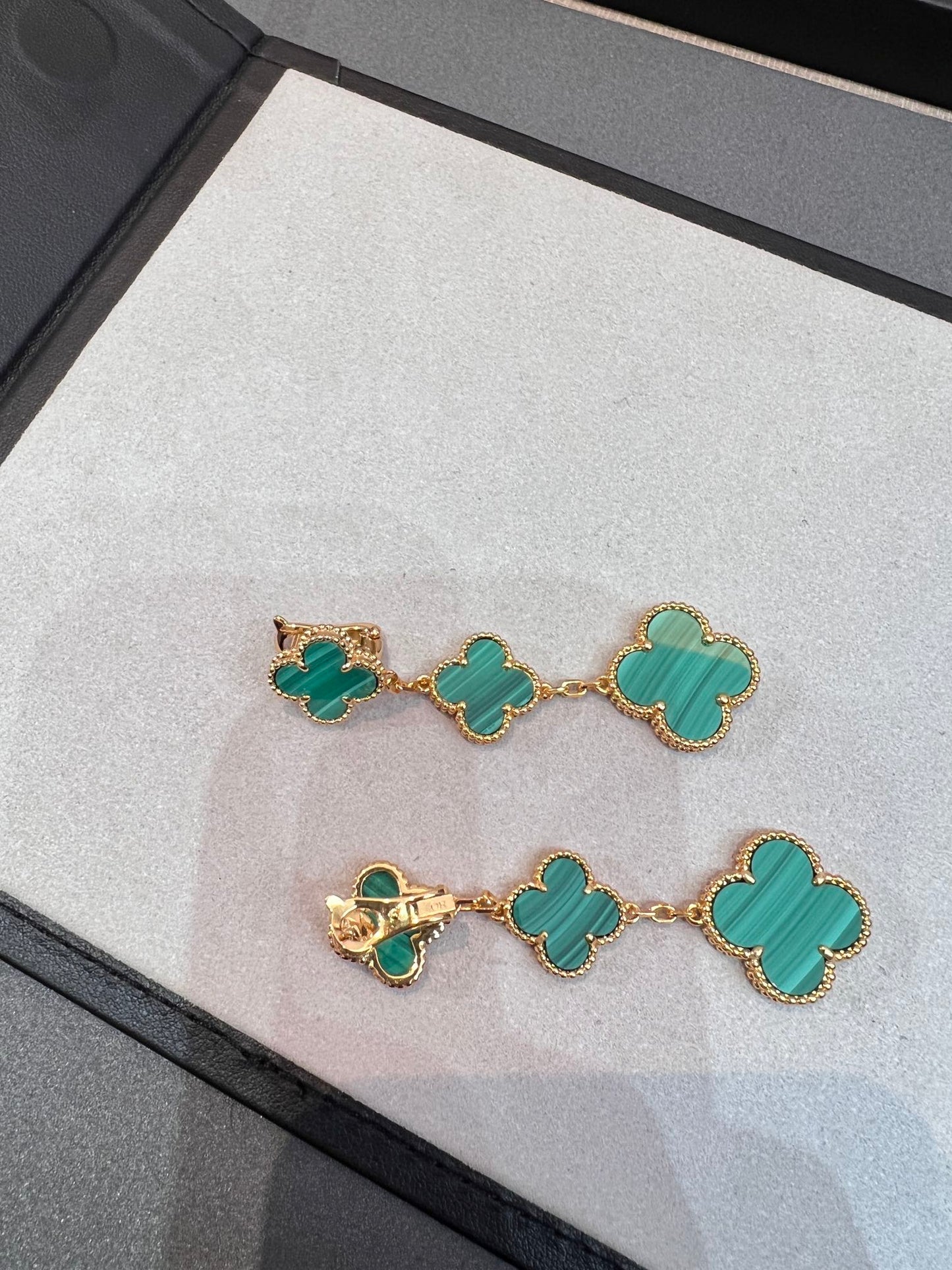 [CiCi]CLOVER MALACHITE 3 MOTIFS GOLD