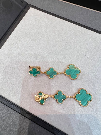 [CiCi]CLOVER MALACHITE 3 MOTIFS GOLD