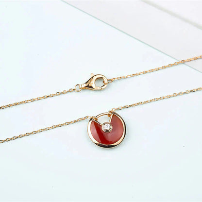 [CiCi]AMULETTE GOLD CARNELIAN ONYX NECKLACE