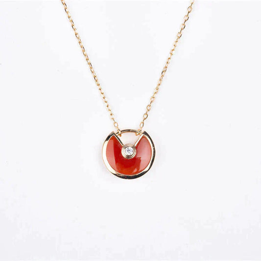 [CiCi]AMULETTE GOLD CARNELIAN ONYX NECKLACE