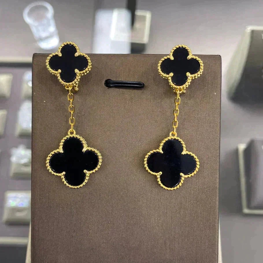 [CiCi]CLOVER 2 MOTIFS  EARRINGS (MULTIPLE CHOICESC