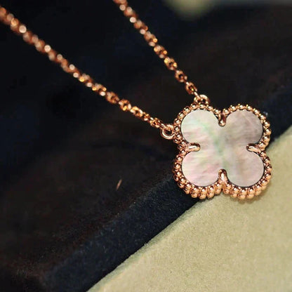 [CiCi]CLOVER 15MM GRAUE PERLMUTTKETTE