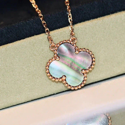 [CiCi]CLOVER 15MM GRAUE PERLMUTTKETTE