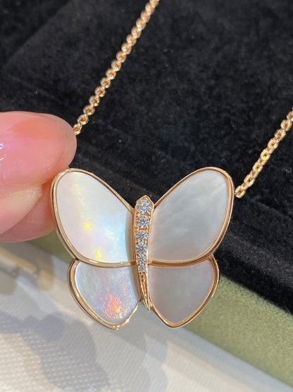 [CiCi]BUTTERFLY GOLD MOP DIAMOND NECKLACE