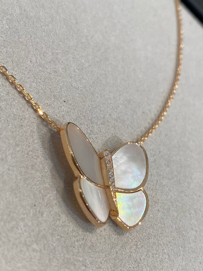[CiCi]BUTTERFLY GOLD MOP DIAMOND NECKLACE