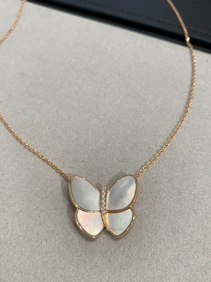 [CiCi]BUTTERFLY GOLD MOP DIAMOND NECKLACE