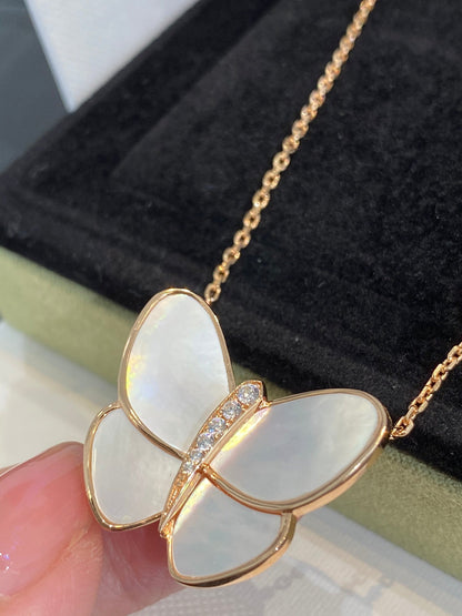 [CiCi]BUTTERFLY GOLD MOP DIAMOND NECKLACE