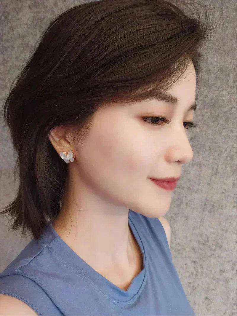 [CiCi]BUTTERFLY MOP DIAMOND EARRINGS