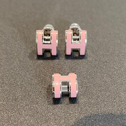 [CiCi]MINI POP H SILVER EARRINGS PINK