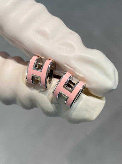 [CiCi]MINI POP H SILVER EARRINGS PINK