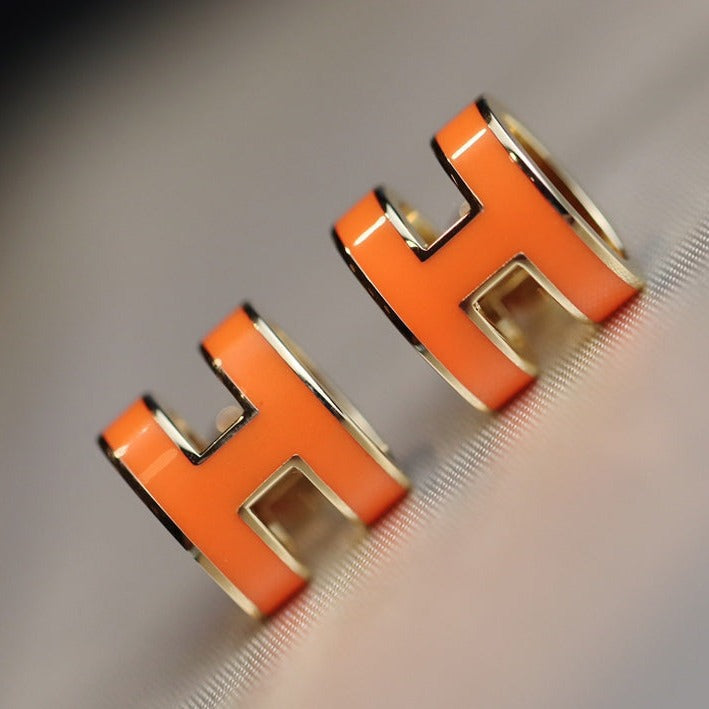 [CiCi]MINI POP H EARRINGS ORANGE