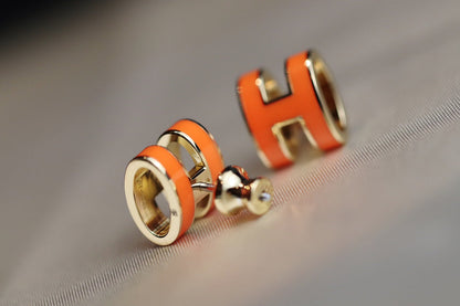 [CiCi]MINI POP H EARRINGS ORANGE