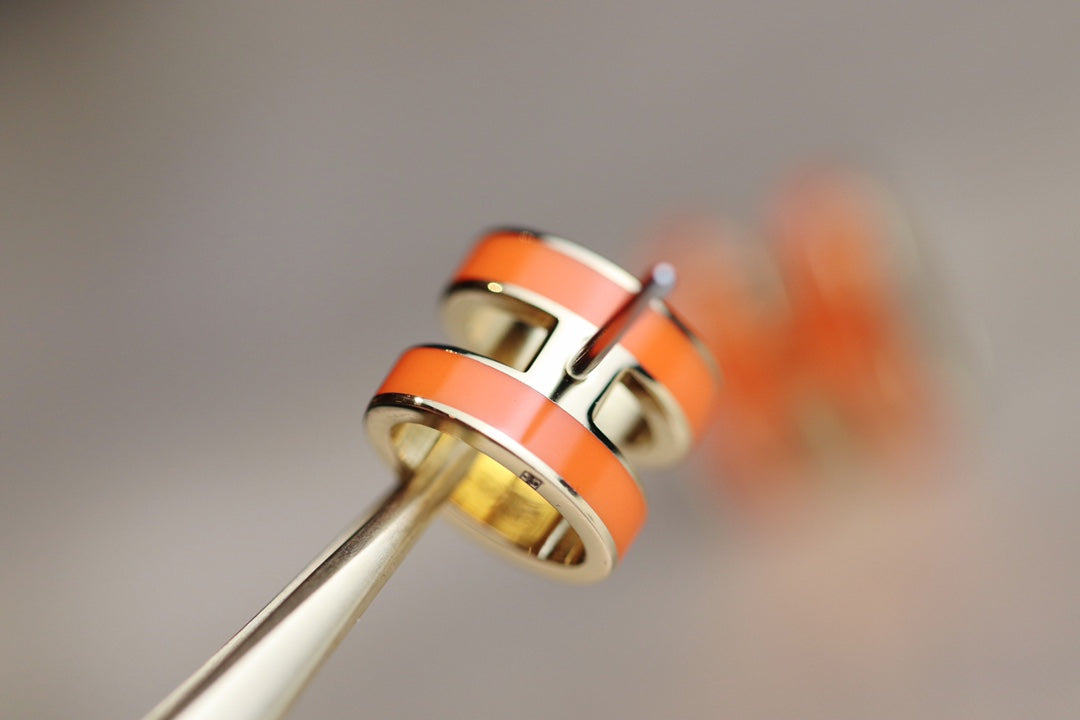[CiCi]MINI POP H EARRINGS ORANGE