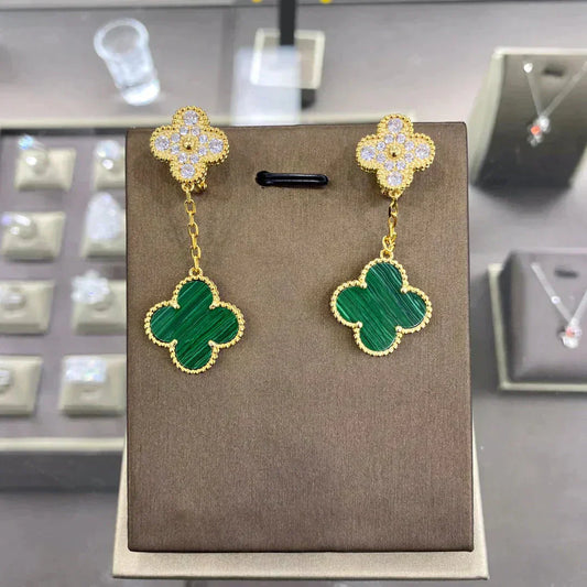 [CiCi]CLOVER  2 MOTIFS  DIAMOND  EARRINGS (MULTIPLE CHOICESç´