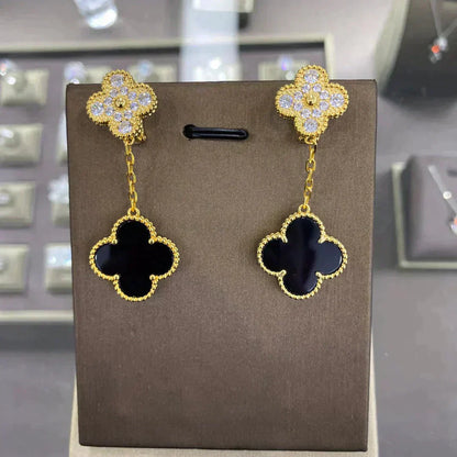 [CiCi]CLOVER  2 MOTIFS  DIAMOND  EARRINGS (MULTIPLE CHOICESç´