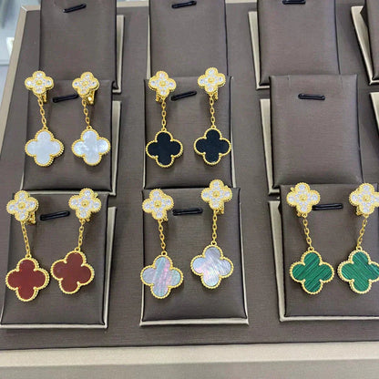 [CiCi]CLOVER  2 MOTIFS  DIAMOND  EARRINGS (MULTIPLE CHOICESç´