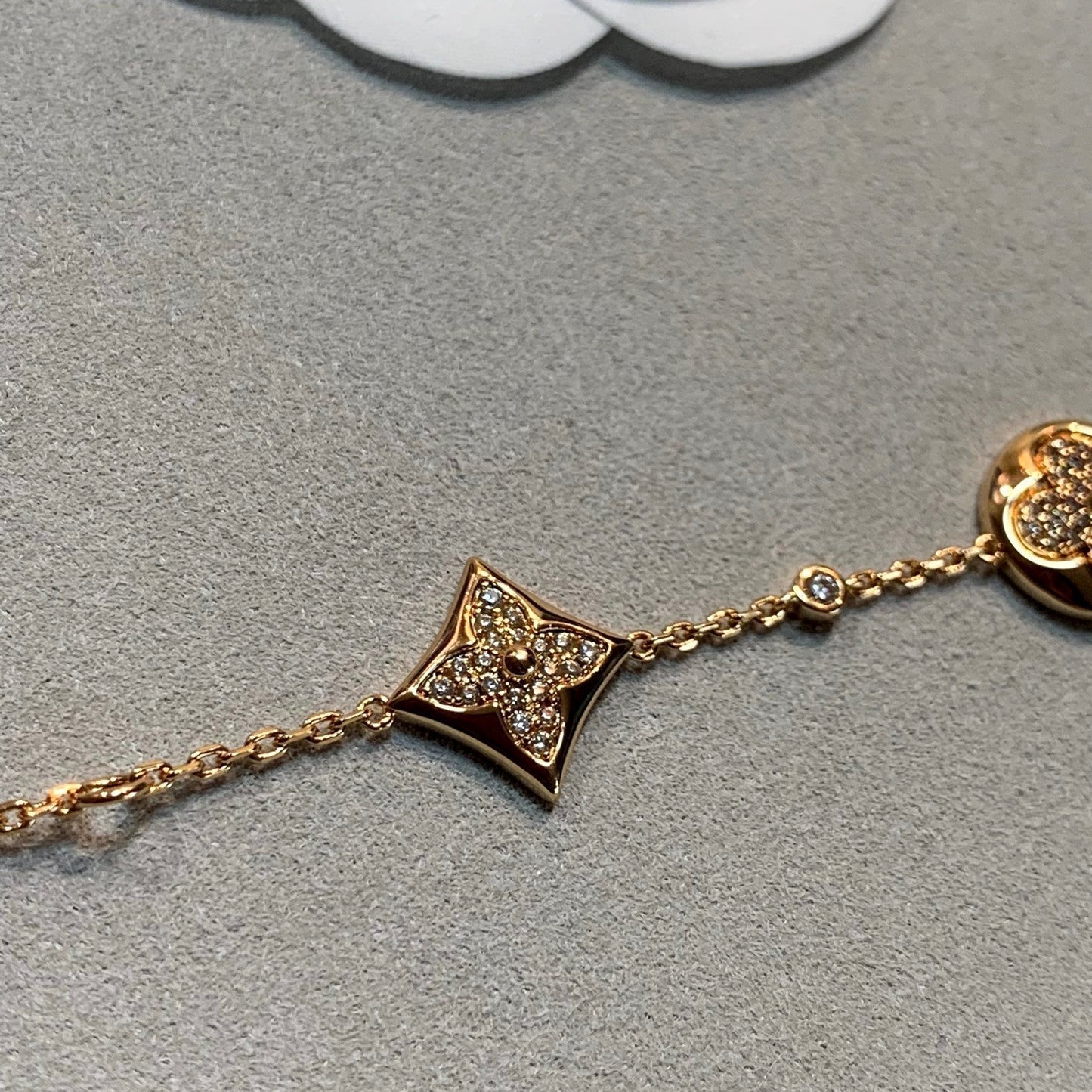 [CiCi]STAR AND SUN 4 MOTIFS GOLD DIAMONDS BRACELET