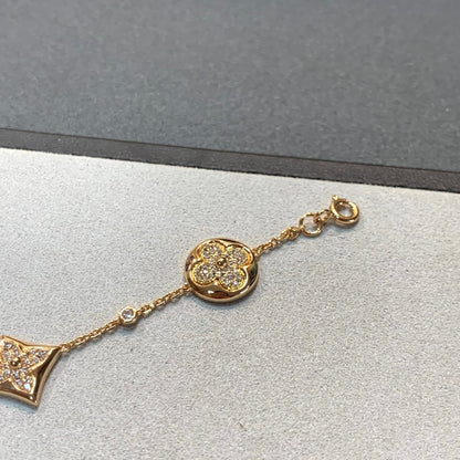[CiCi]STAR AND SUN 4 MOTIFS GOLD DIAMONDS BRACELET