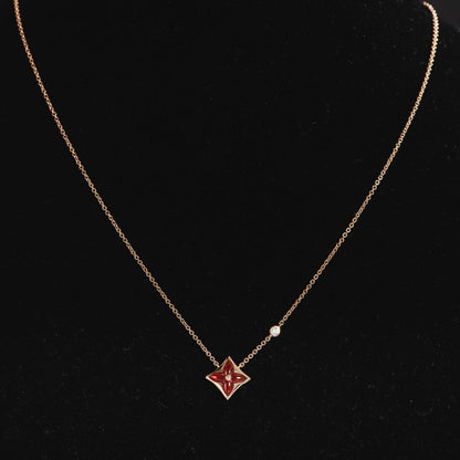[CiCi]STAR NECKLACE PINK GOLD 1 DIAMOND
